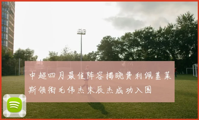 中超四月最佳阵容揭晓费利佩基莱斯领衔毛伟杰朱辰杰成功入围